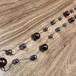 Copper in Chrome Spheres on silver chain